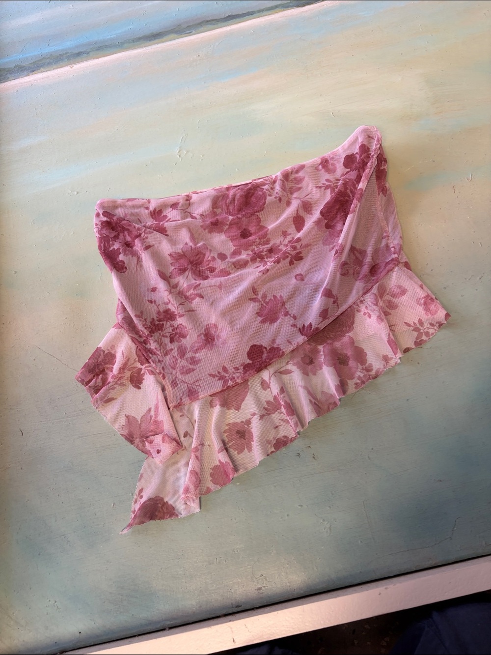 Pink Floral Ruffled top